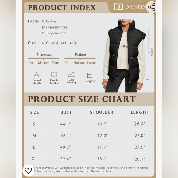 New puffer vest with pockets XL WHITE - Picture 6 of 7